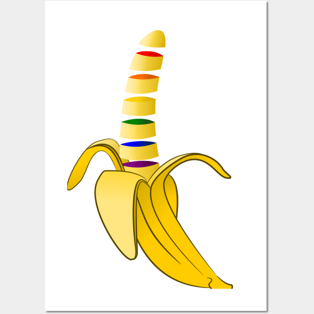 Gay Pride Pop Art Banana Wall Art by mailboxdisco